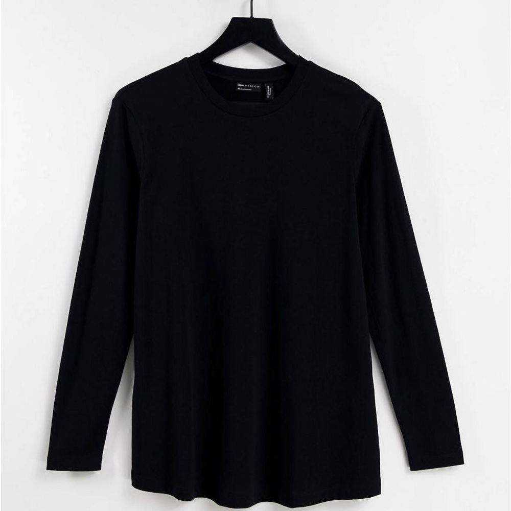 ASOS DESIGN Maternity ultimate t-shirt with long sleeve in cotton blend in black